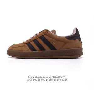 Adidas Originals Gazelle Indoor Retro Leather Sneakers with Gum Sole