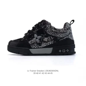 Louis Vuitton Men's Skate Sneaker Diamond Leather 2024 FW Collection