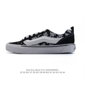 Vans Knu Skool VR3 LX Chunky Sneakers in Classic Black and White