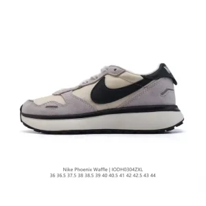 Nike Phoenix Waffle Retro Running Shoes with Thick Sole and Suede Upper