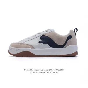 PUMA Slipstream Laces Vintage Leather Low Top Sneakers Thick Sole