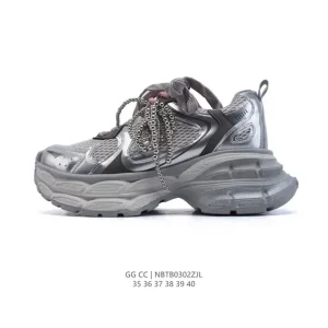 Gg Cc Luxury Chunky Sneakers for Women with 5cm Height Increase