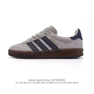 Adidas Originals Gazelle Indoor Retro Leather Sneakers with Gum Sole