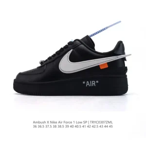 Nike Air Force 1 Ambush Low SP Leather Sneakers with Extended Swoosh