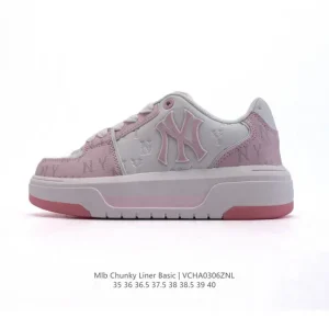 MLB Chunky Liner Basic Women's Chunky Sneakers White Leather Streetwear