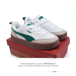 PUMA Slipstream Laces Vintage Leather Low Top Sneakers for Men and Women