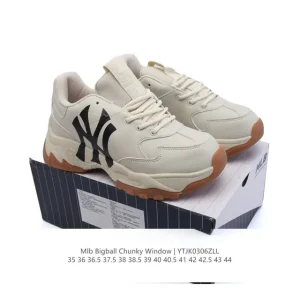 MLB Bigball Chunky Window Vintage Print Chunky Sneakers for Men and Women