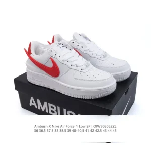 Nike Air Force 1 Ambush Low Top Sneakers with Swoosh Extension