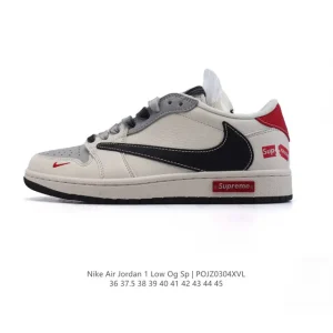 Jordan Air 1 Low OG SP Military Blue Reverse Swoosh Leather Sneakers