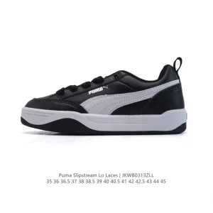 PUMA Slipstream Laces Vintage Leather Low Top Sneakers for Men and Women