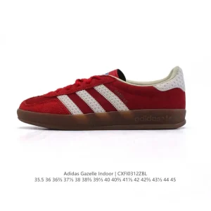 Adidas Originals Gazelle Indoor Retro Leather Sneakers with Gum Sole