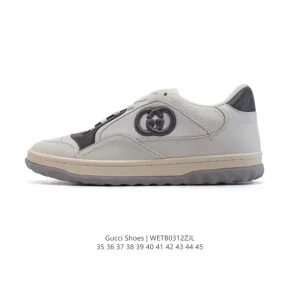 Gucci Mac80 Leather Round Toe Sneakers Vintage Style