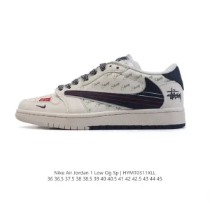 Jordan Military Blue Low AJ1 Reverse Swoosh Retro Basketball Shoes