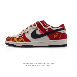 Jordan AJ1 Low Snake Year Limited Edition Red Basketball Shoes