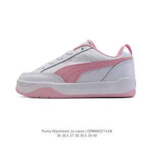 Puma Slipstream Laces Vintage Leather Low-Top Sneakers for Women