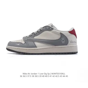 Jordan AJ1 Low Military Blue Reverse Swoosh Leather Basketball Shoes