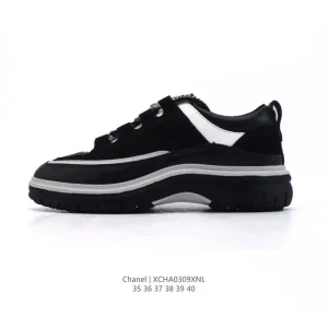 Chanel 2024 Women's Classic White Chunky Sole Sneakers