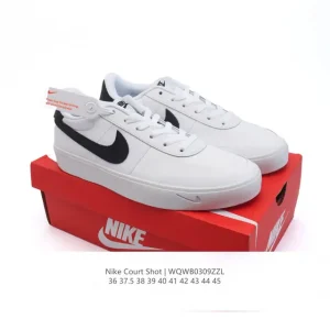 Nike Court Shot Unisex Sneakers White Black Classic Low Top Shoes