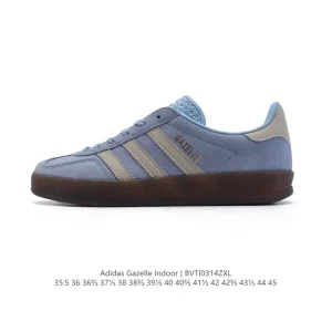 Adidas Originals Gazelle Indoor Retro Leather Sneakers with Gum Sole