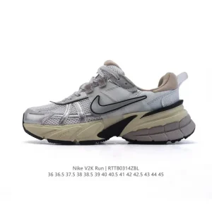 Nike V2K Run Retro Running Shoes White Metallic Silver