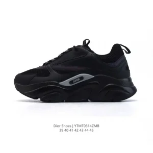 Dior Men's Low-Top Retro Running Shoes with Thick Sole