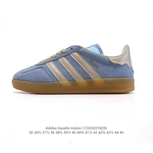 Adidas Originals Gazelle Indoor Retro Leather Sneakers with Gum Sole
