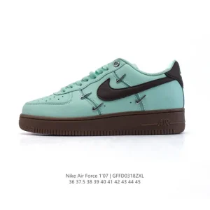 Nike Air Force 1 07 Low White Leather Sneakers with Air Cushioning
