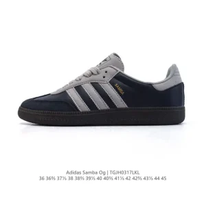 Adidas Samba OG Classic Leather Sneakers White Gum Sole T-toe