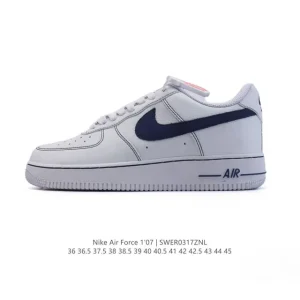 Nike Air Force 1 Low 2025 White Leather Sneakers with Air Cushion