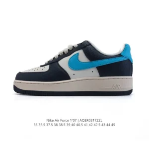 Nike Air Force 1 07 Low White Leather Sneakers with Air Cushioning