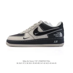 Nike Air Force 1 Low 2025 North Face Collaboration Thick Sole Bubble Air Leather Shoes