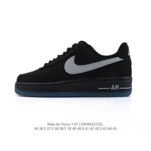 Nike Air Force 1 '07 Low White Leather Sneakers with Air Cushioning