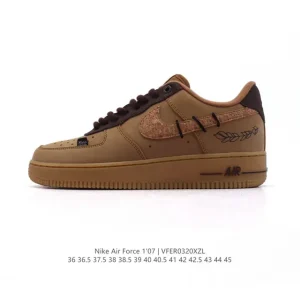 Nike Air Force 1 07 Low 2025 White Leather Sneakers with Air Cushion