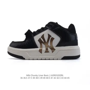 MLB Chunky Liner Mid Retro Streetwear Leather Sneakers