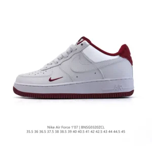 Nike Air Force 1 07 Low White Leather Sneakers with Air Cushion