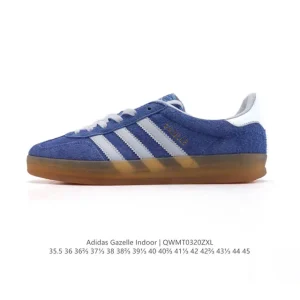 Adidas Originals Gazelle Indoor Retro Leather Sneakers with Gum Sole