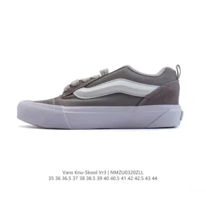 Vans Knu Skool VR3 LX Chunky Leather Sneakers in White