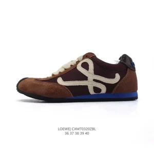 Loewe Ballet Runner 2.0 Leather Low-Top Sneakers with T-Toe Design