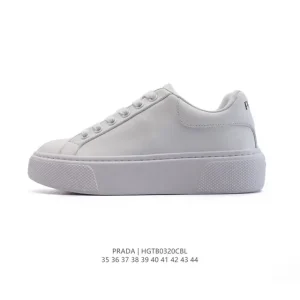 Prada Chunky Leather Platform Sneakers for Men and Women