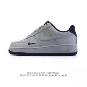 Nike Air Force 1 '07 Low White Leather Sneakers with Air Cushion
