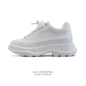Alexander McQueen Oversized Sneaker Women Thick Sole Platform White Leather