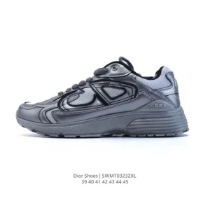 Dior Men's Low-Top Retro Running Sneakers with Thick Sole