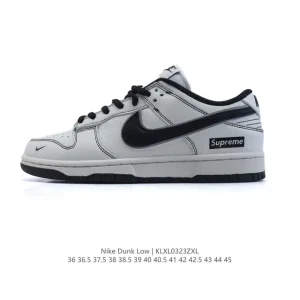 Nike Dunk Low Retro Vintage Basketball Sneakers with Leather Upper