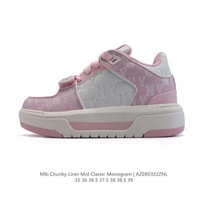 MLB Chunky Liner Mid Retro Streetwear Leather Shoes