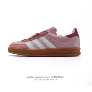 Adidas Originals Gazelle Indoor Retro Leather Sneakers with Gum Sole