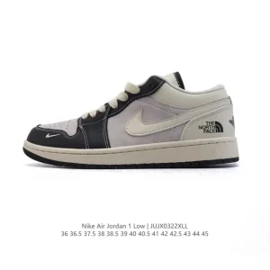Jordan AJ1 Low Retro 2025 Black White Leather Sneakers