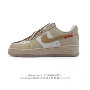 Nike Air Force 1 '07 Low White Leather Sneakers with Air Cushioning