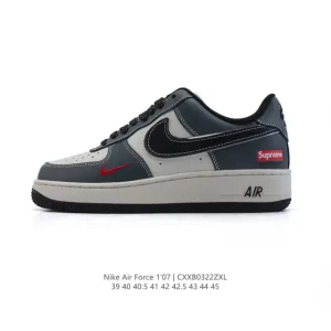 Nike Air Force 1 '07 Low White Leather Sneakers with Air Cushioning