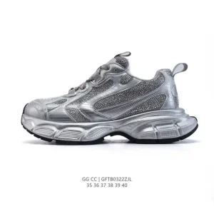 Gg Cc Luxury Chunky Sneakers for Women with 5cm Height Increase