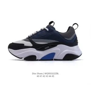 Dior Men's Low-Top Retro Running Shoes with Thick Sole